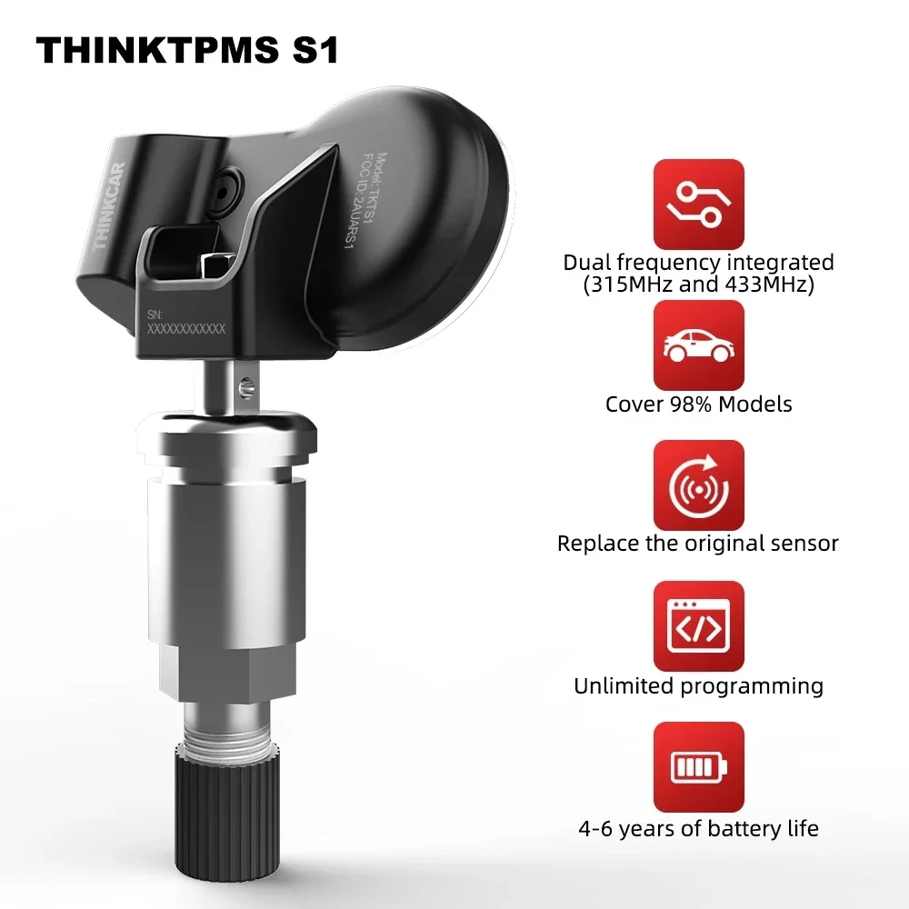 LAUNCH X431 2 in 1 RF-SENSOR Tire Pressure Diagnosis Tool Universal Sensor/ThinkCar THINKTPMS S1 TPMS 315MHz 433MHz