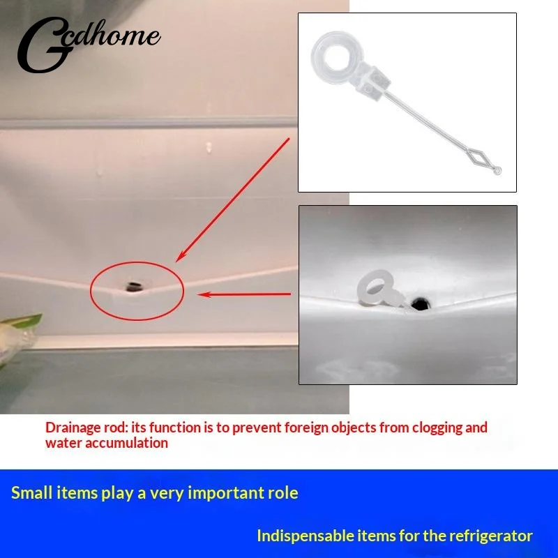 【New】10Pcs Fridge Drain Hole Overflow Plugs Unclogging Rod Fridge Spout Universal Accessories