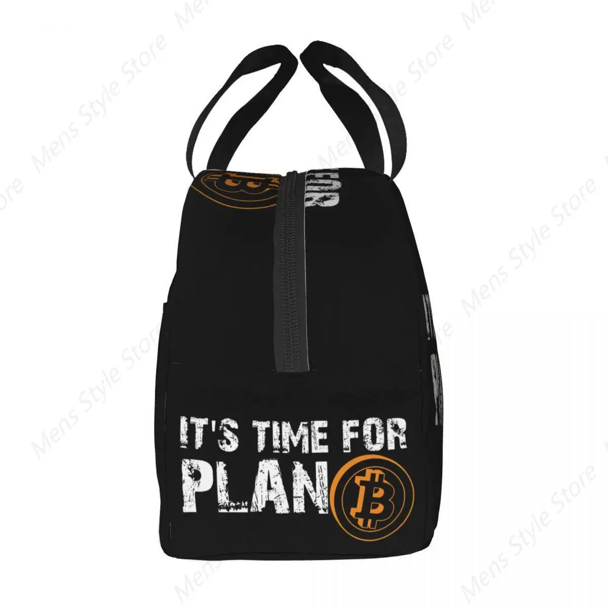 It's Time For Plan Bitcoin Lunch Bag Women Cryptocurrency Blockchain Portable Cooler Thermal Insulated Lunch Box School Food Bag