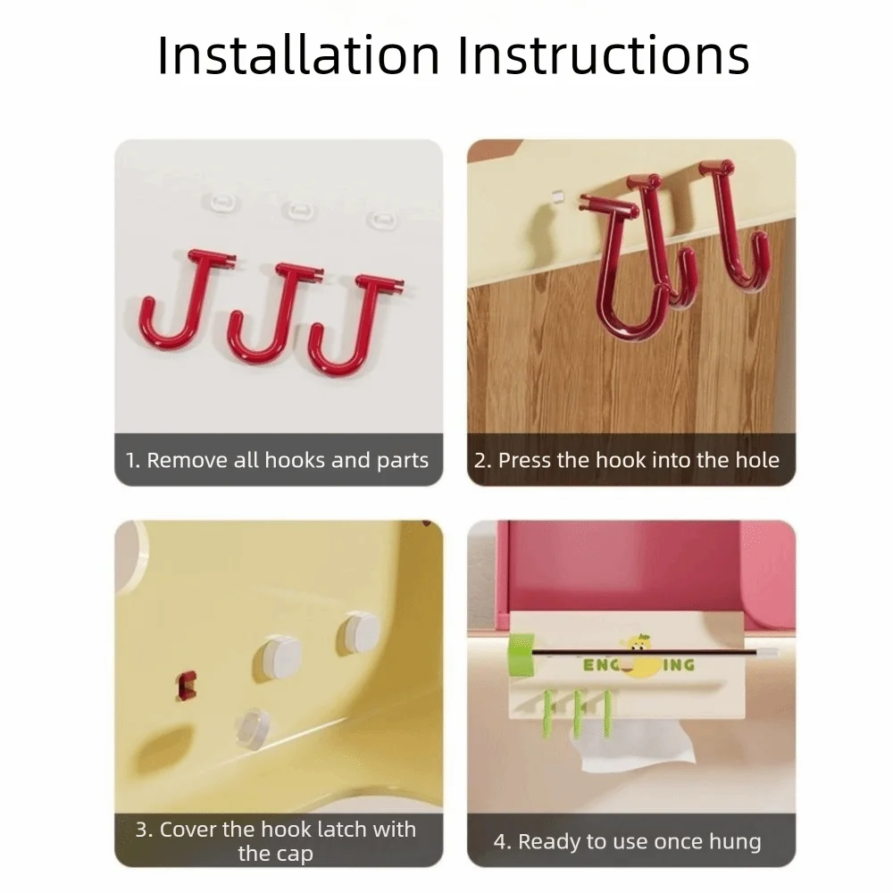 

Durable Plastic Upside-Down Paper Towel Rack Large Capacity Wall Mounted Face Towel Holder with Hooks Cling Film Holder for Home