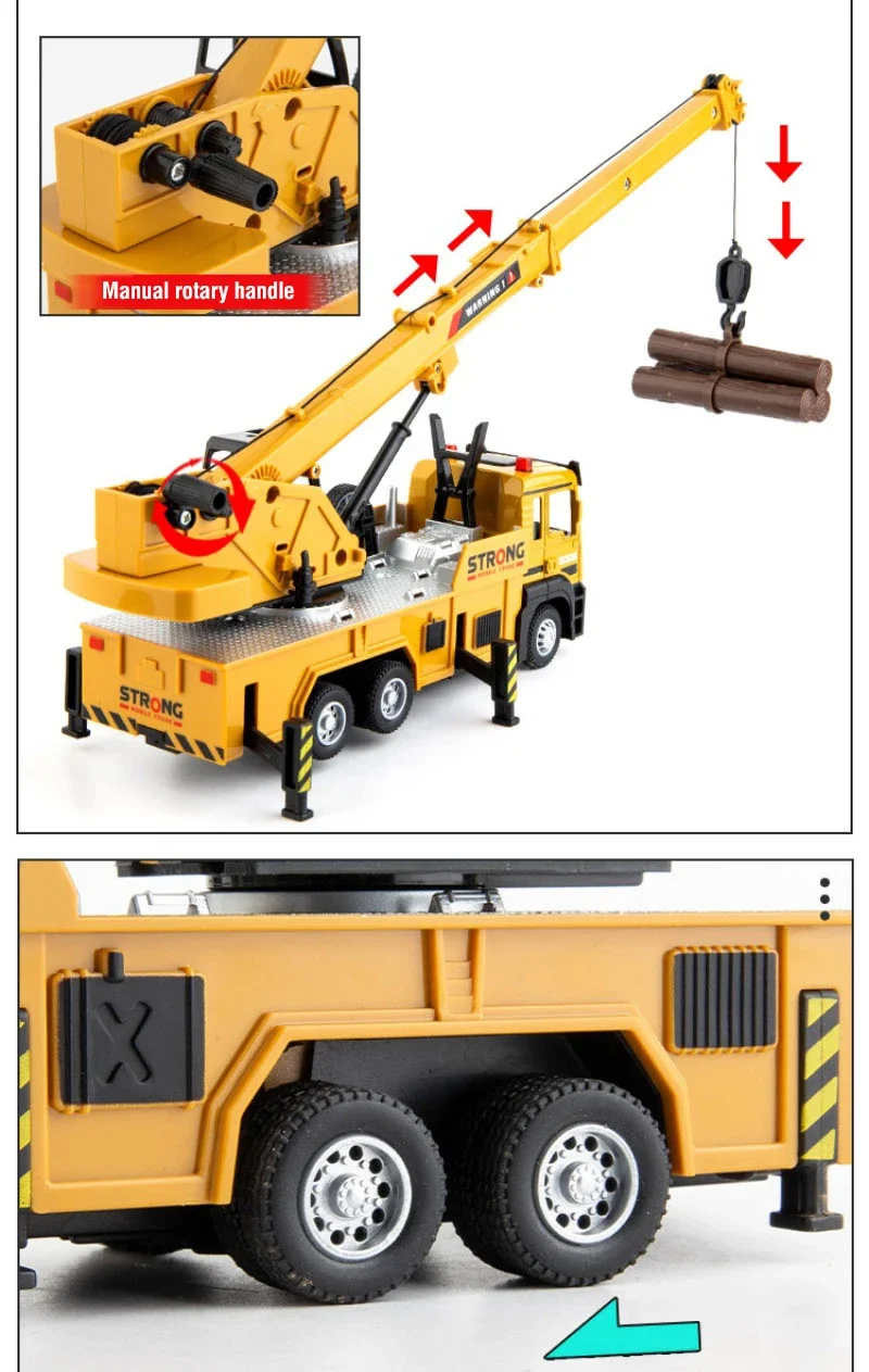 1:32 合金クレーントラックプルバックトラック搭載ダイキャストエンジニアリング車両モデルサウンドライト付き子供のおもちゃクリスマスギフト