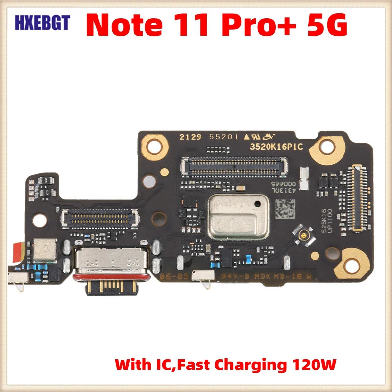 

With iC For Xiaomi Redmi Note 11 Pro Plus 5G USB Charging Port Flex Cable Note 11 Pro+ Charger Port Socket Board Parts