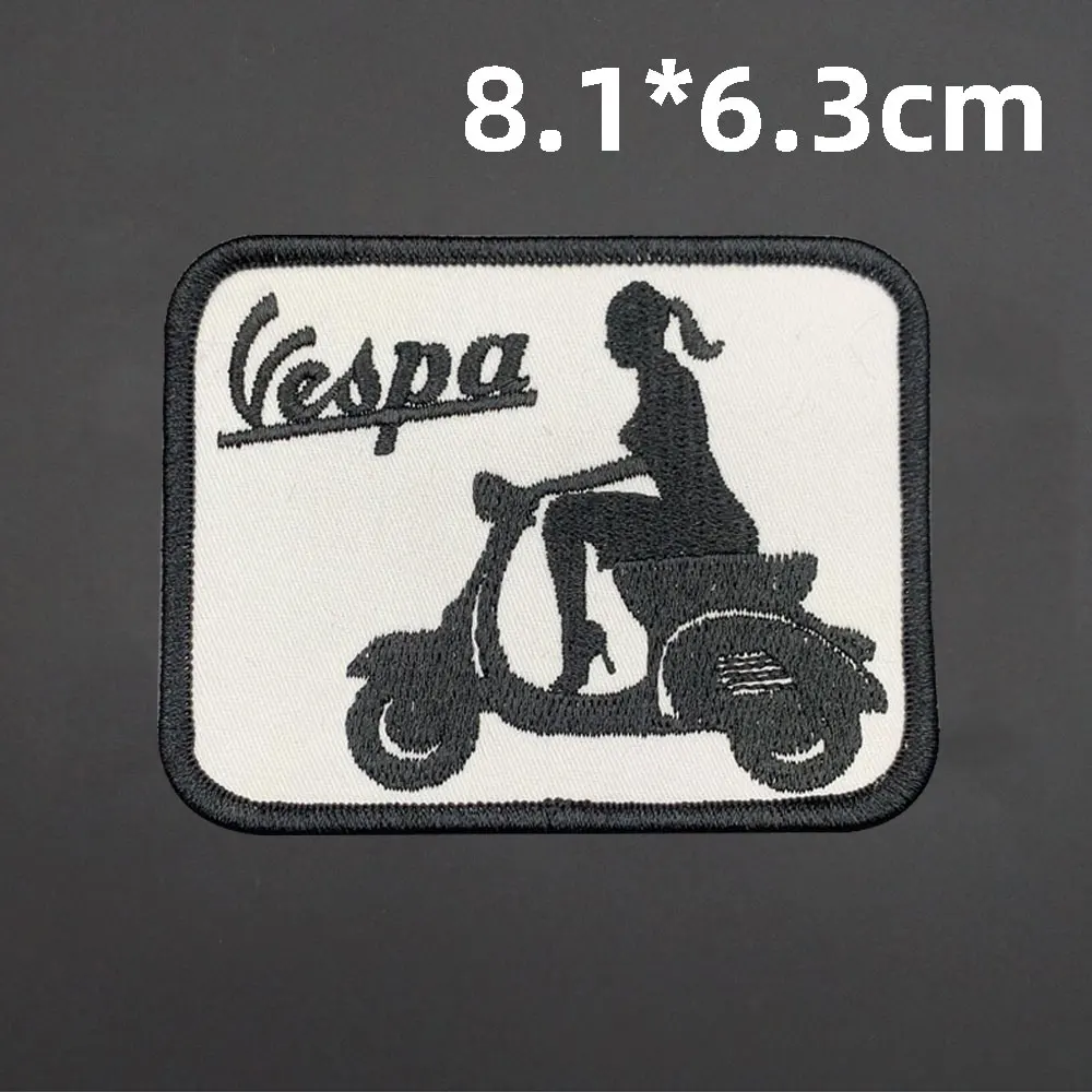 ITALIA MOTORCYCLE SCOOTERS embroidered patches For clothing with iron on and hook backing