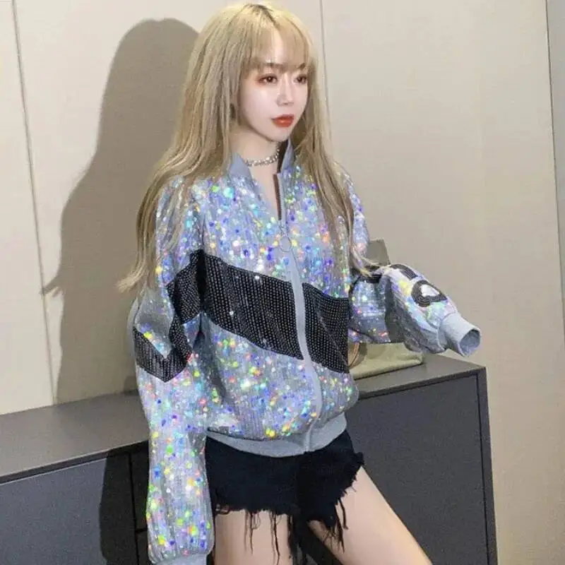 سترات نسائية فضفاضة بسحّاب على الطراز الكوري معاطف طيار البيسبول النسائية ذات جودة عالية لموسم ديمي #4