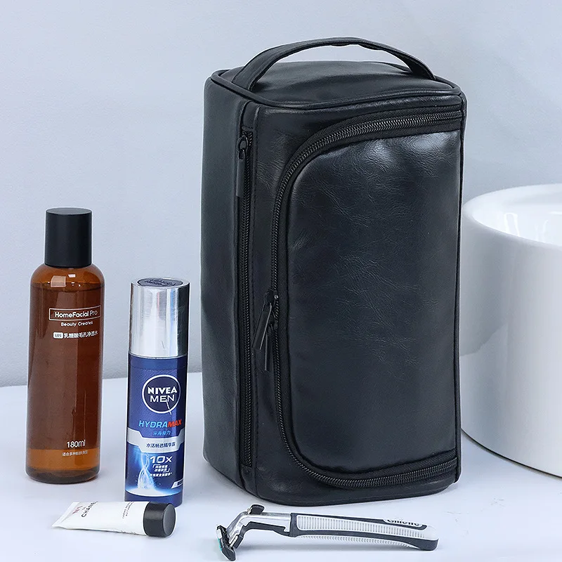 Multi-Functional Storage Bag Simple Large Capacity Cosmetics Storage Bag Pu Leather Portable Travel Toiletry Bag