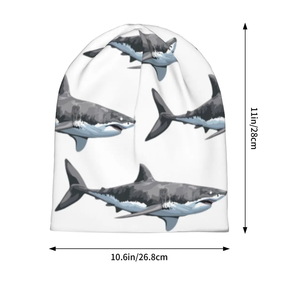 Great White Shark Skullies Beanies Hats Warm Autumn Winter Outdoor Cap Knitted Bonnet Caps for Unisex Adult