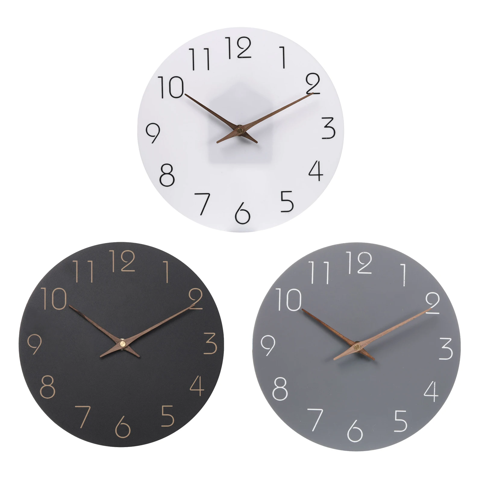 

12/14 Inch Silent Non Ticking Wall Clock Wooden Clock Modern Wall Clocks Decorative for Home Living Room Bedroom Office Kitchen