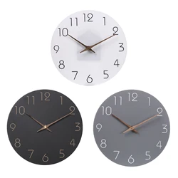 12/14 Inch Silent Non Ticking Wall Clock Wooden Clock Modern Wall Clocks Decorative for Home Living Room Bedroom Office Kitchen