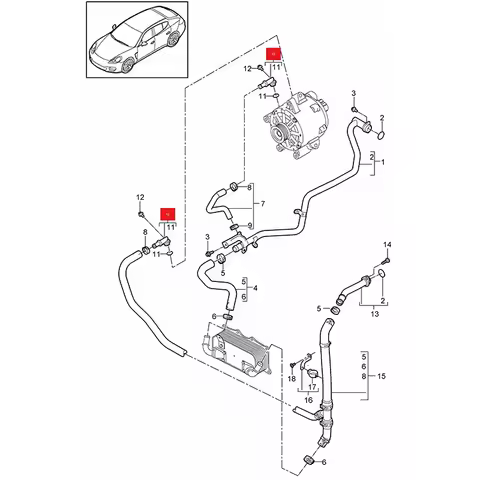 For Porsche Cayenne V8 2003-2016 Panamera 3.6L 4.8L V8 2010-2016 Engine Cooling Water Pipe Connector 94810646200 948 106 462 00