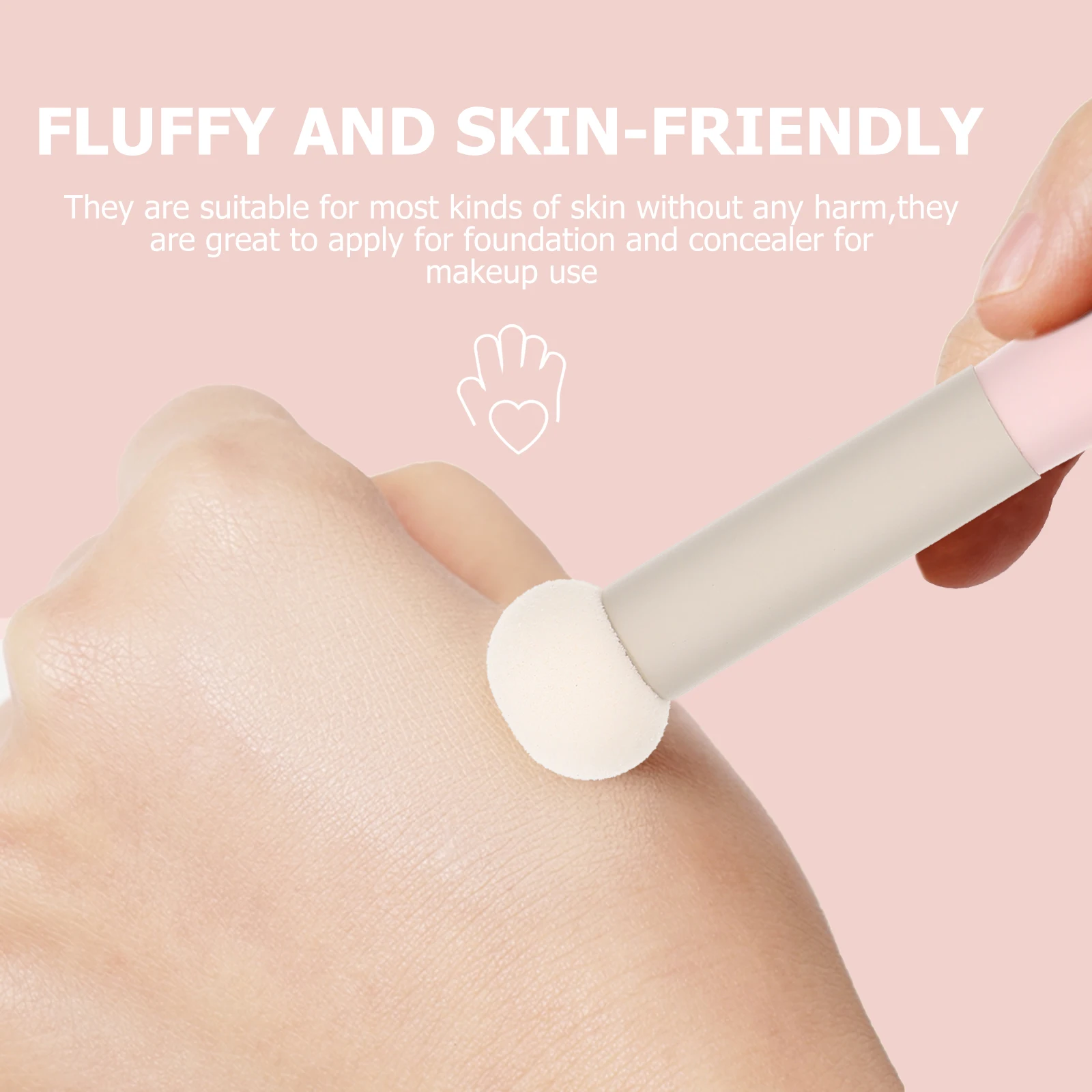 

3pcs Sponge Makeup Brush Concealer Application Smooth Finish Long Lasting Beauty Tool Mushroom Shape Dry Wet Use Women