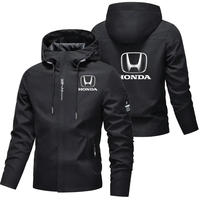 

Honda Men's Racing Jacket - Windproof and Waterproof Honda Team Jacket - New Zippered Closure Jacket - Fashionably Simple Classi