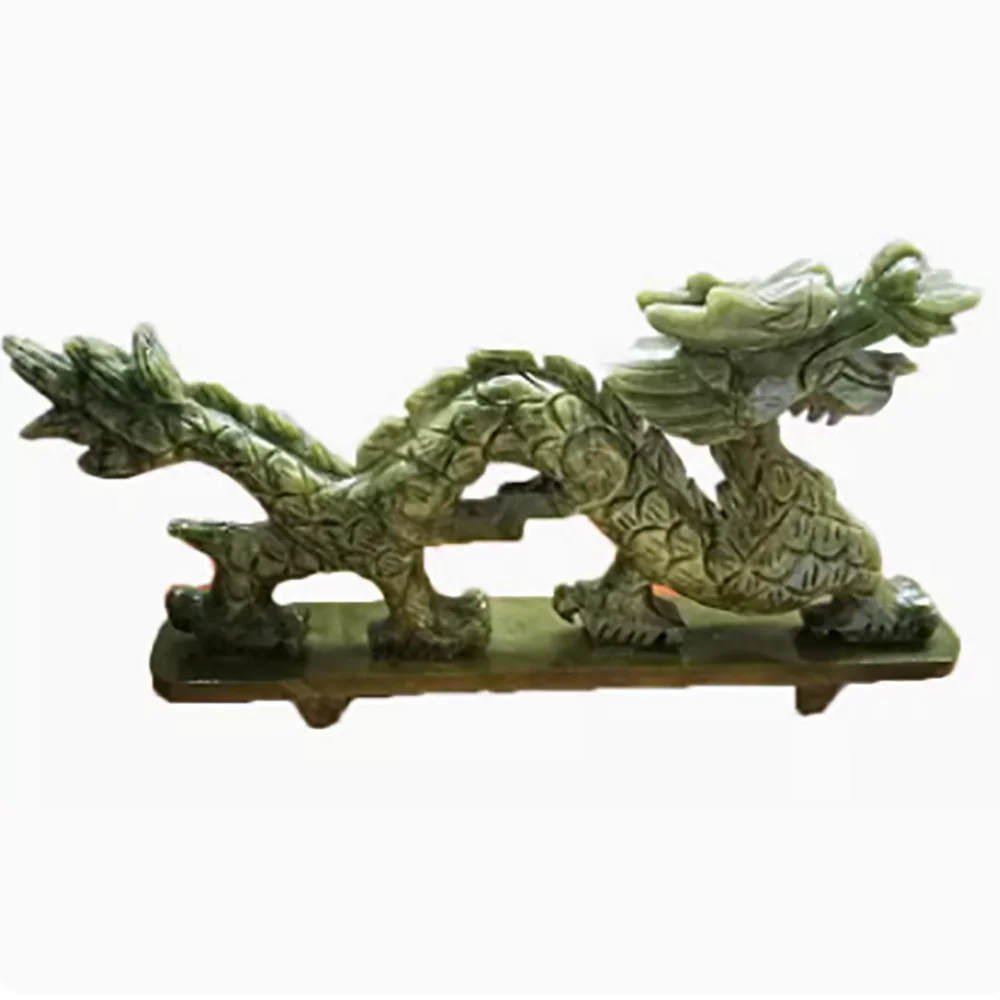 

Natural Blue Dragon Decoration Jade Stone Dragon Feng Shui Jade Dragon Town Homestead Crafts Decoration Decoration