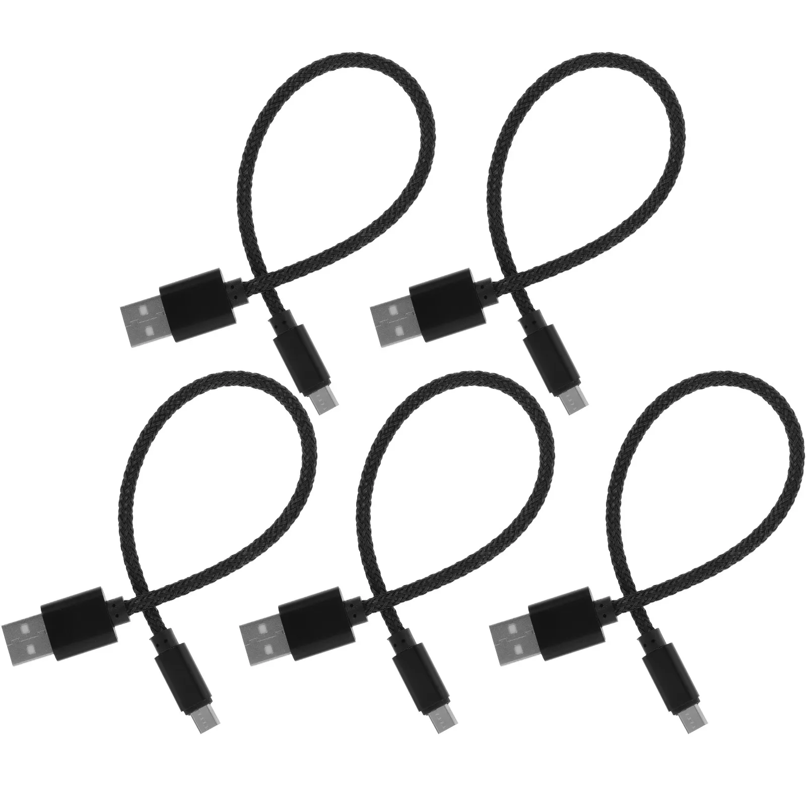 Micro USB Cable 5 Pack Nylon Braided Fast Charging Data Sync Cord for Phones Tablets and Smart Devices