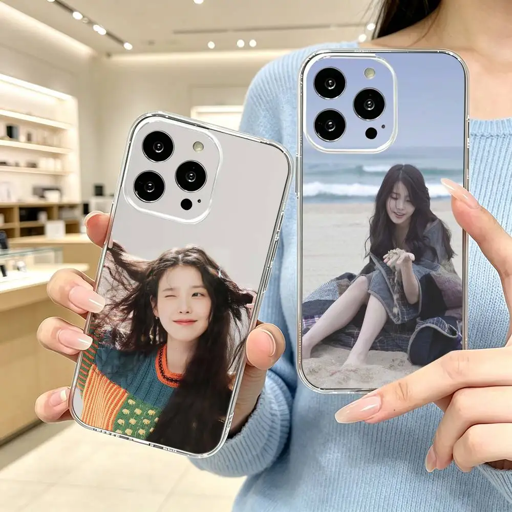Lee Ji-Eun IU Beauty  Phone Case For iPhone18 17 16 15 14 13 12 11 Mini Pro Max Plus Transparent Cove Gift