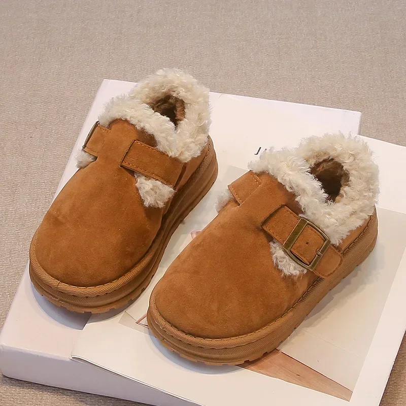 Children Fashion Shoes Non-slip Kids Casual Shoes Suede for Winter 2024 Brand New Boys Girls Warm Shoes Non-slip Trend Versatile