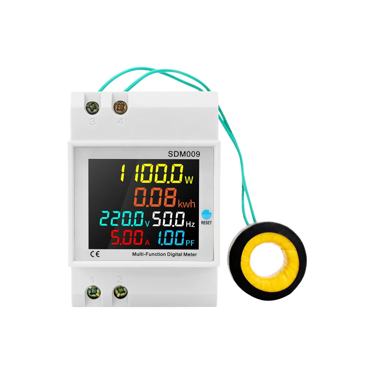 

SDM009 Rail Single-Phase Digital Display Voltage Current Frequency Power Factor Electric Multi-Function(B)