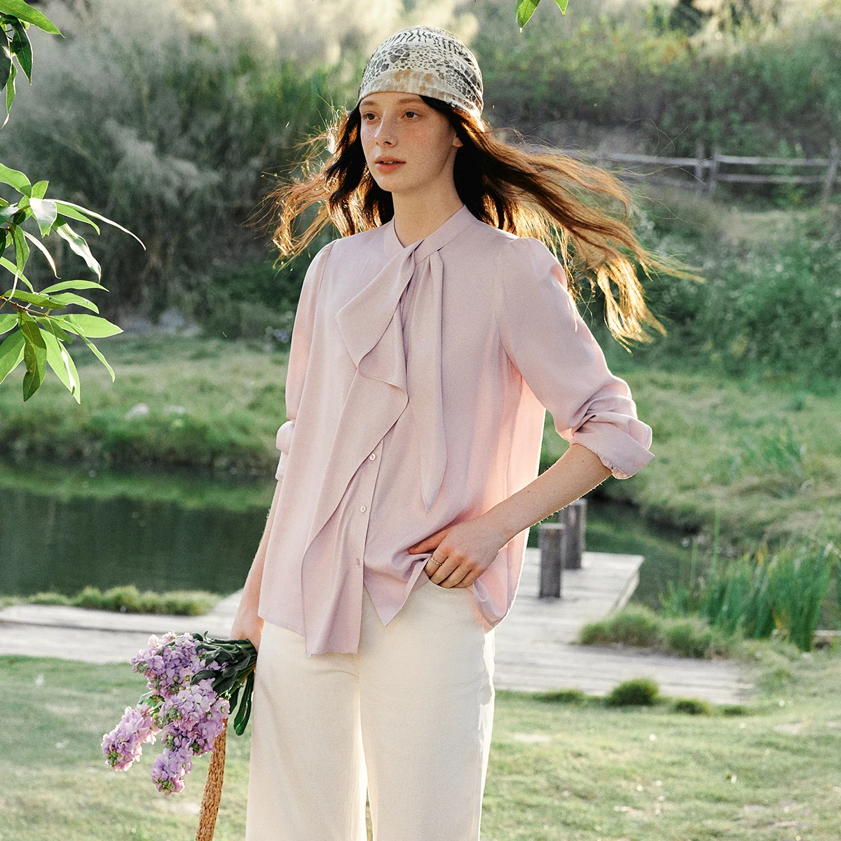 Olrain blusa elegante feminina 2026 primavera estilo francês gola gravata pescoço camisas retas manga longa senhoras topos o58cc003128