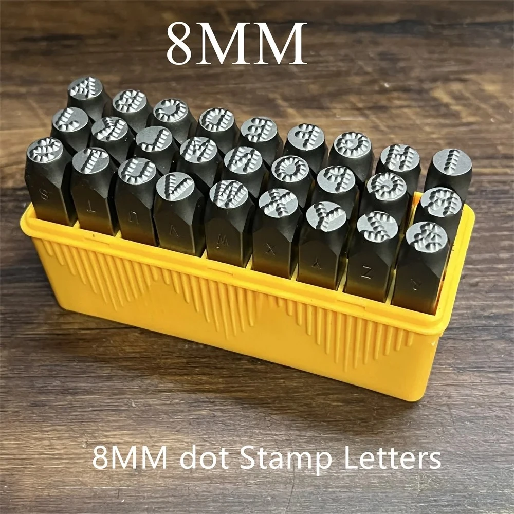 8MM Dot stamps  Style Letters, Steel word punch stamp/matrix stamp letters, A-Z & 27pcs /box