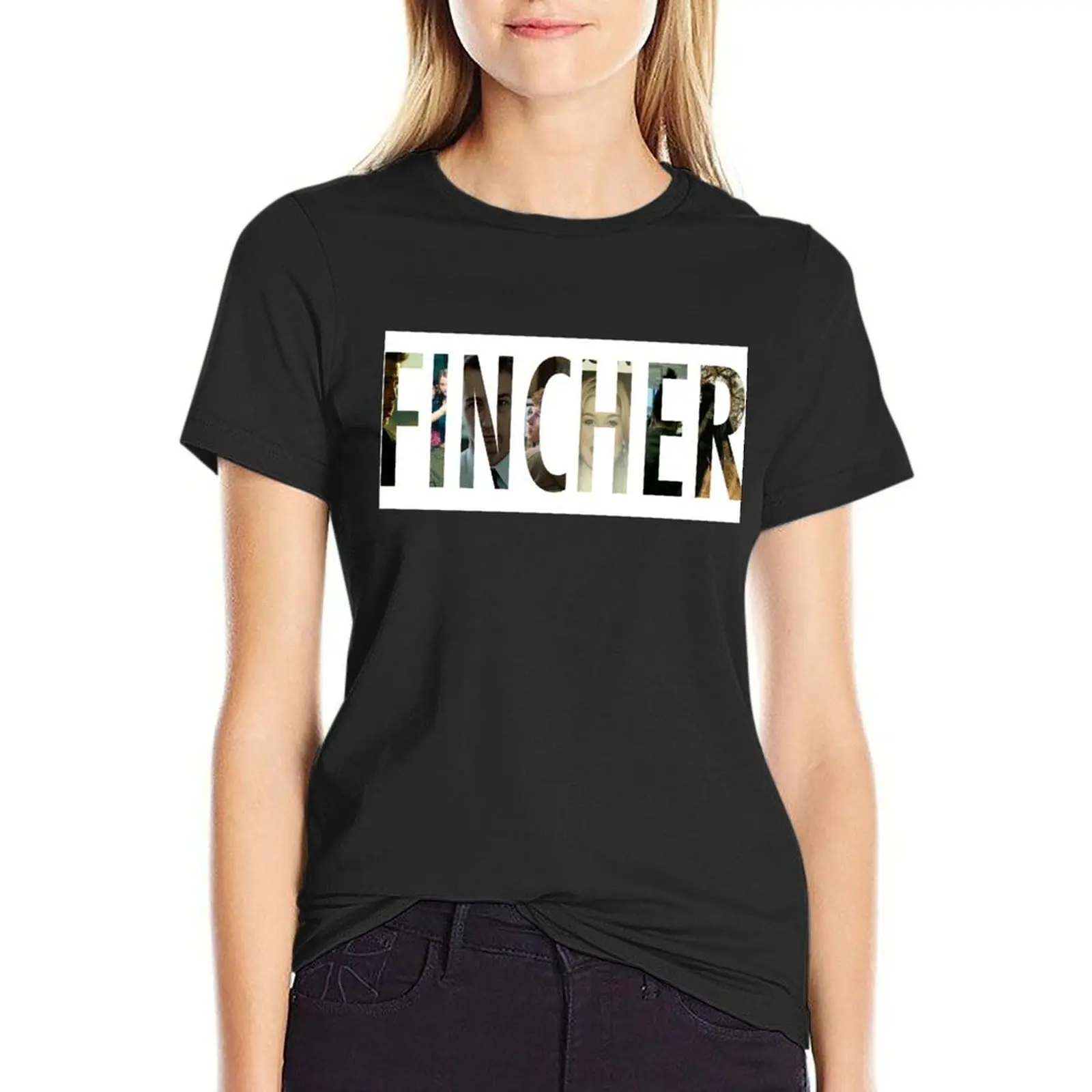 Fincher-Camiseta de verano de gran tamaño para mujer, camisetas con gráficos divertidos