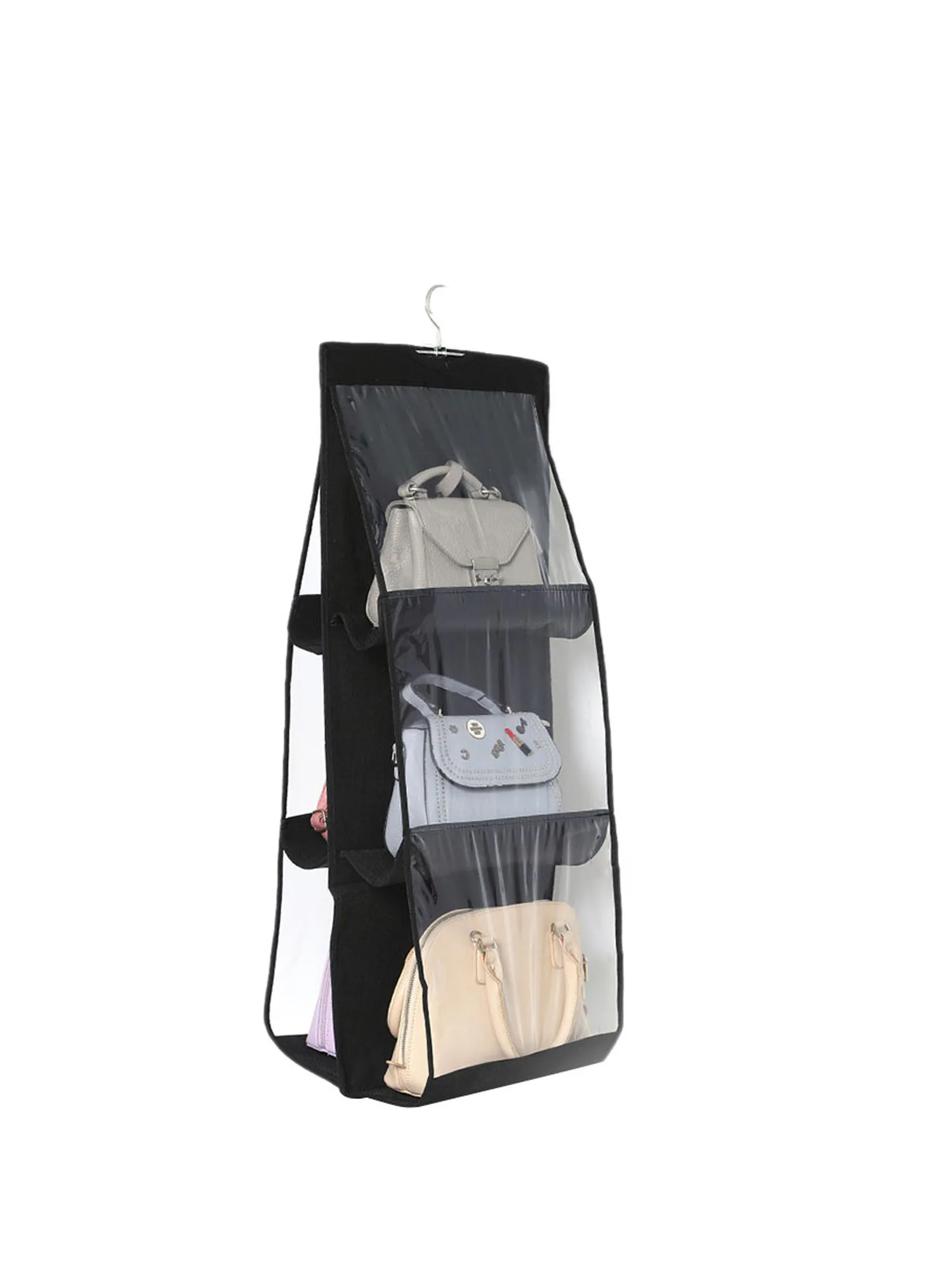 Versatile Hanging Purse Organizer Stylish Dust-Proof Storage Solution with Convenient Hook for Everyday Use