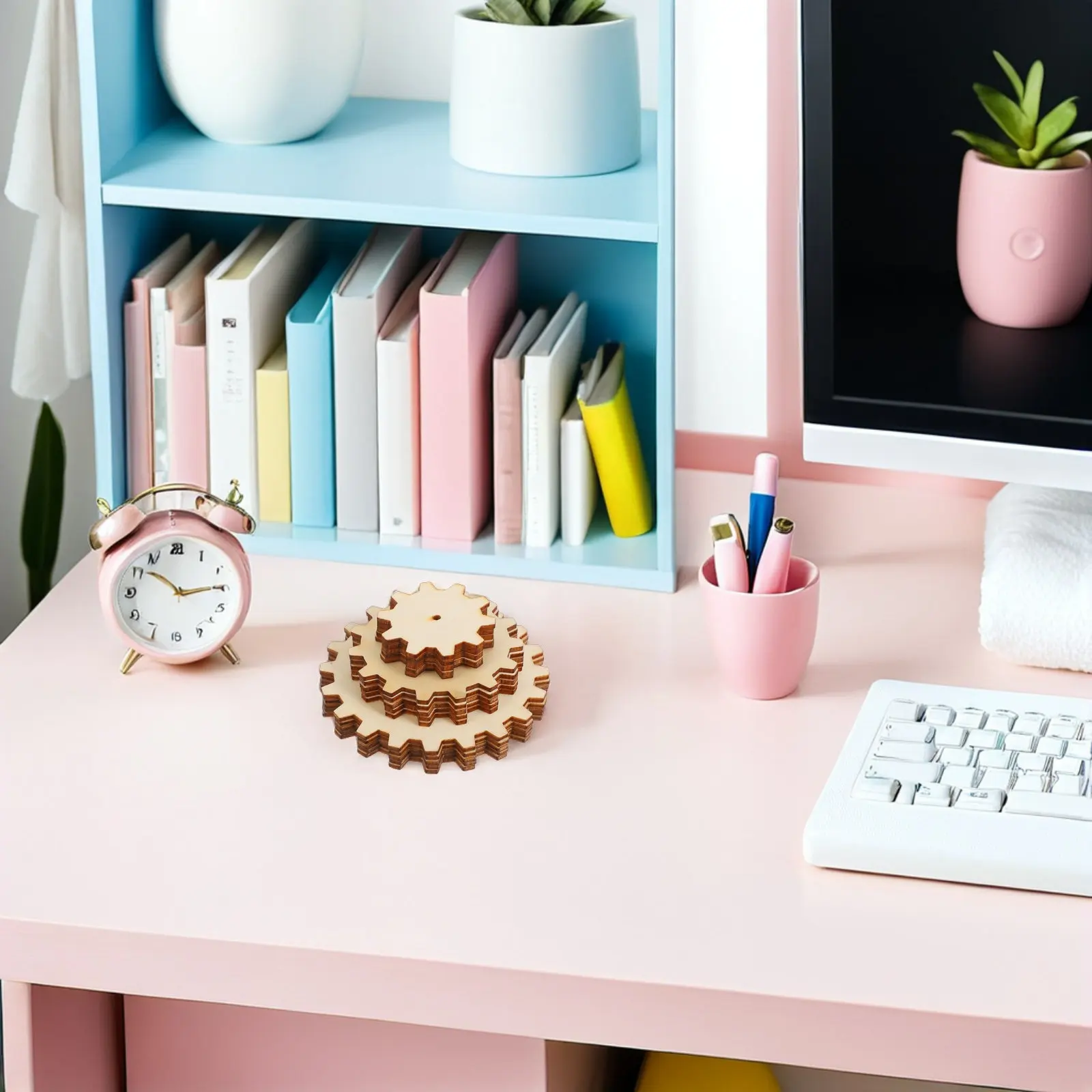 

30 шт. деревянных заготовок шестеренок для поделок, 3 размера (5, 7.5, 10 см), неокрашенные, для рукоделия, обучения и творческого декора