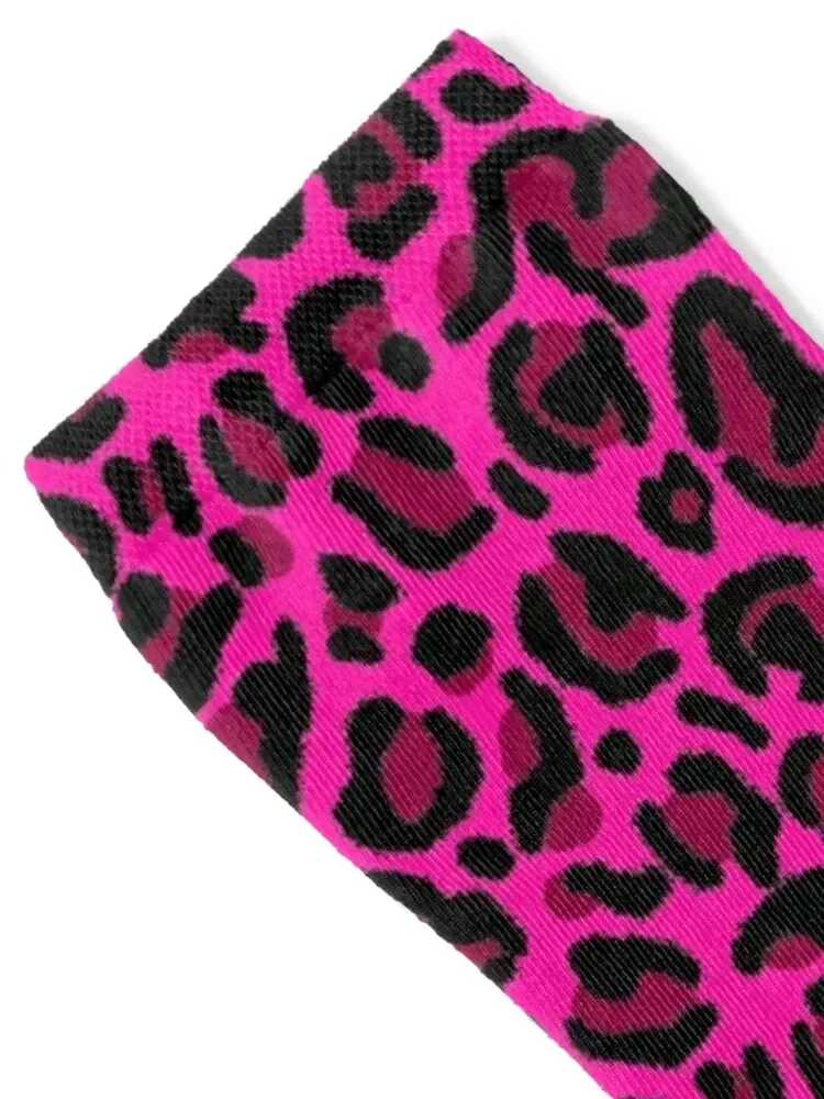 Hot Pink Y2K Aesthetic Leopard Print Socks tennis with print football Girl'S Socks Men's