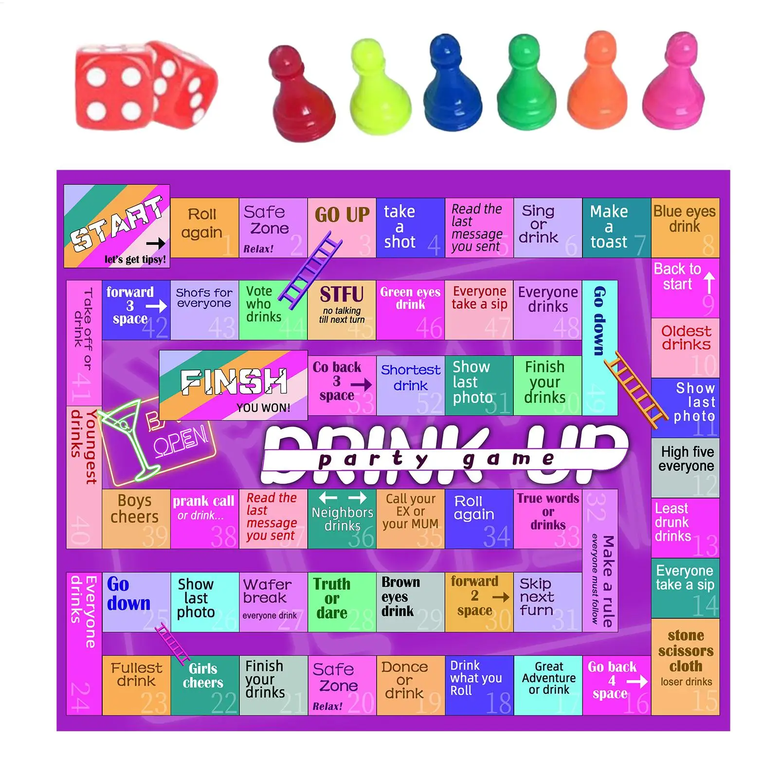 ألعاب الشرب، ألعاب النرد المضحكة للبالغين، أنشطة الحفلات العائلية التفاعلية للتجمعات في الهواء الطلق والتاريخ الليلي #6