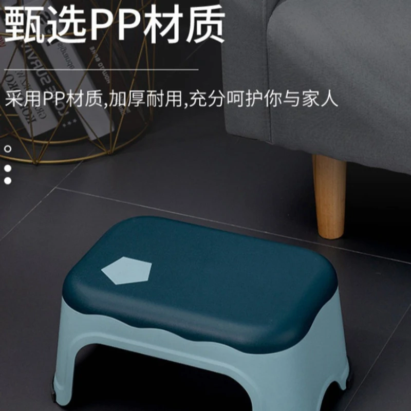 Thickened Plastic Square Stool30CM Height, Stackable Anti-slip Low Bench For Kids Adults Household Living RoomBathroom Daily Use