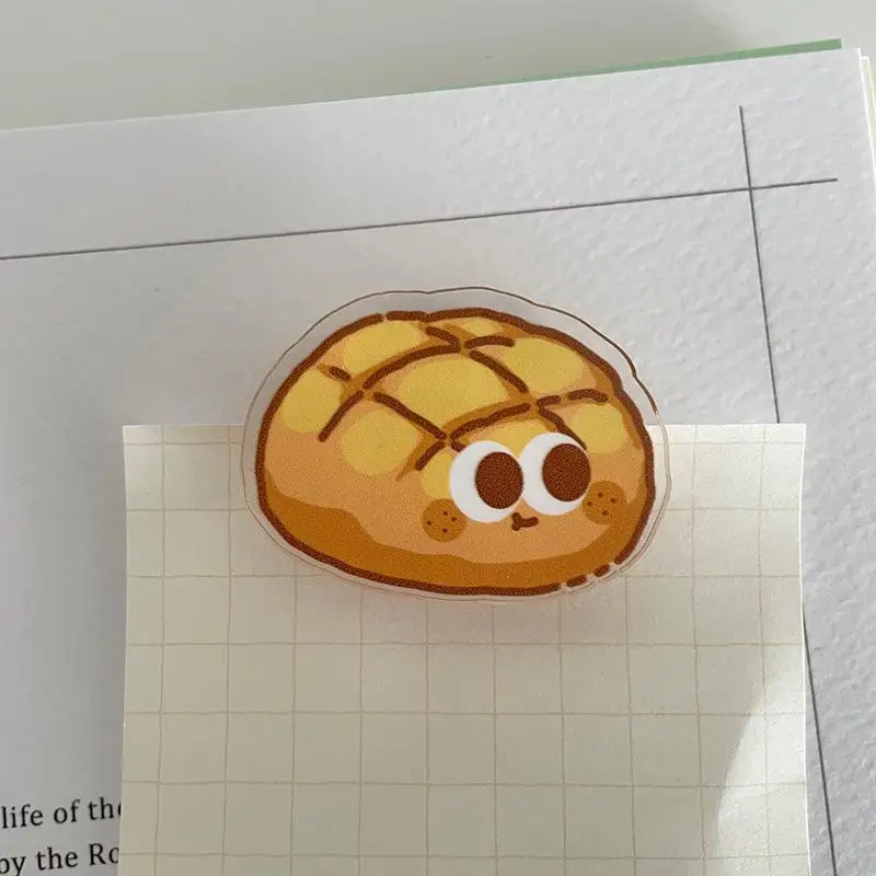 7 Pcs Cartoon Bread Shaped Snack Bag Sealer Clips Multi Purpose Clips for Food Packages Receipts Notes Files Book Pages Photos