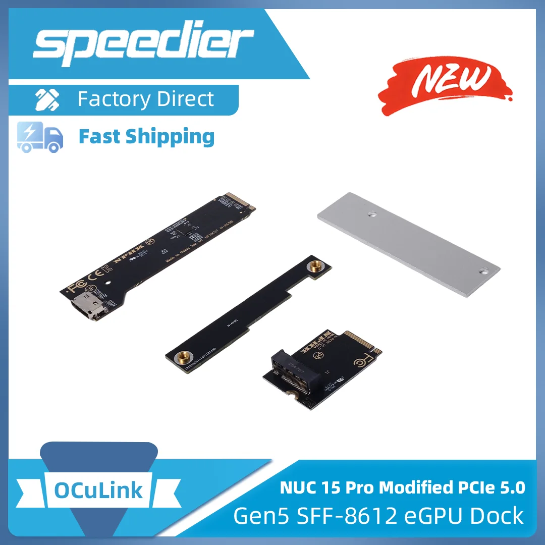 2025 NUC 15 PRO Changed To PCIe 5.0 GEN5 SFF-8612 Oculink External Graphics Dock Kit