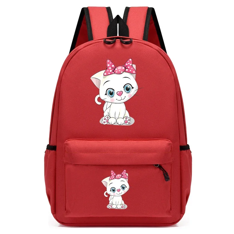 Sac à dos en toile pour enfants, cartable pour enfants, sac à dos pour enfants, cartable pour enfants, sac à dos de maternelle, chaton mignon, dessin animé chat