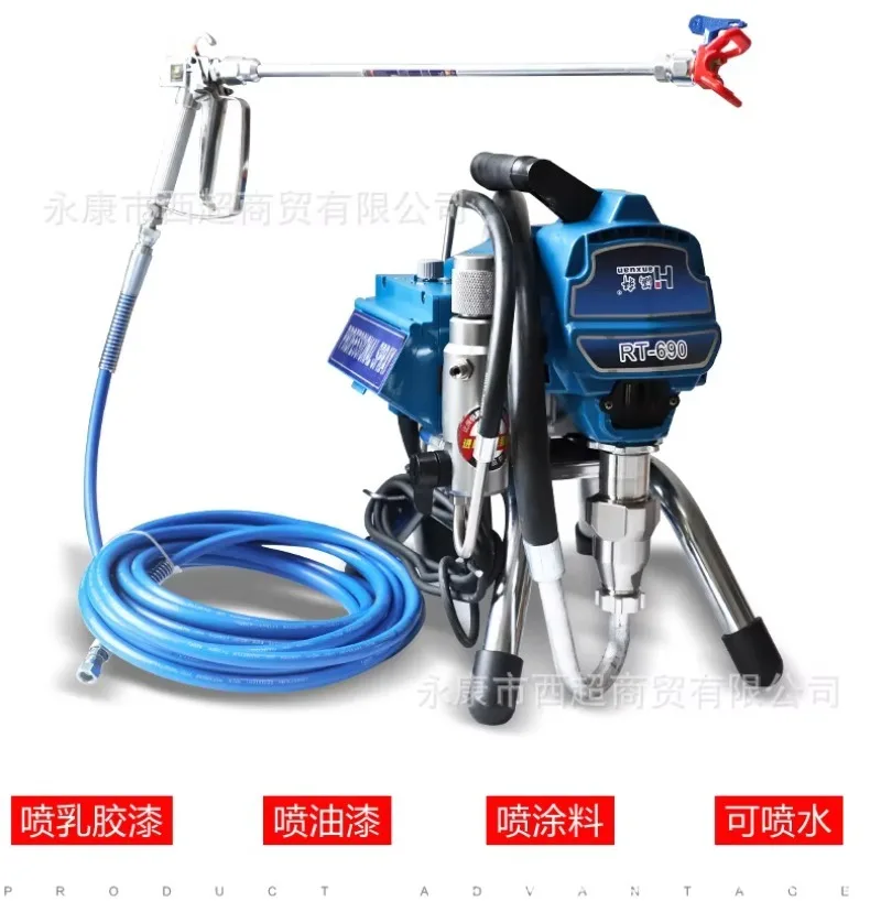 المهنية التلقائي طلاء اللاتكس لتقوم بها بنفسك قوة بندقية رذاذ المكبس الكهربائي ارتفاع ضغط آلة بدون هواء ميزة فرش #4