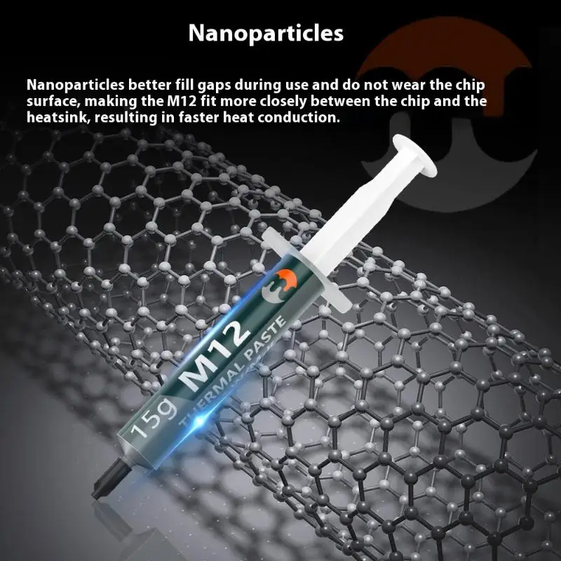1Pcs 12.4W/M-k Performance Thermal Conductive Grease M12 Thermal Paste For Cpu Cooler/ventilador/GPU/PS5/Laptop/Game PC