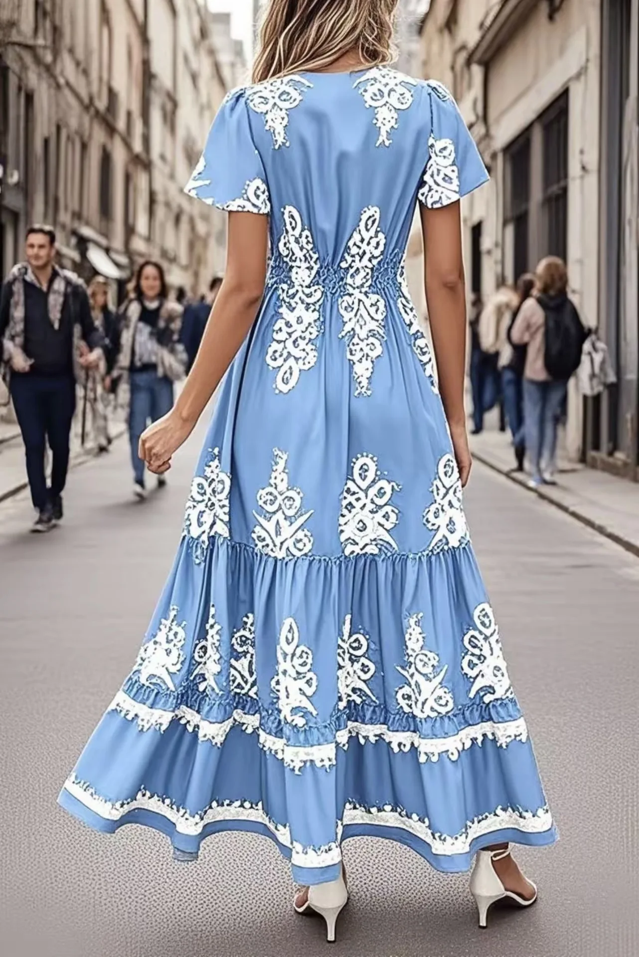 여성 느슨한 여름 꽃 빈티지 섹시한 프릴 인쇄 Befree 드레스 대형 큰 Boho 캐주얼 파티 우아한 Maxi Dresse