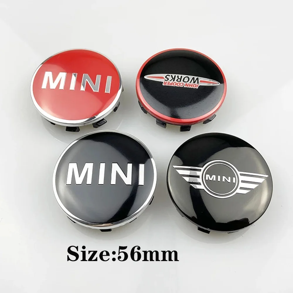 4PCS 56mm Car Styling Wheel Center Hub Caps Rim Cover Badge Emblem For Mini Cooper One S JCW R56 R50 R53 R55 R57 R60 F54 F55 F56