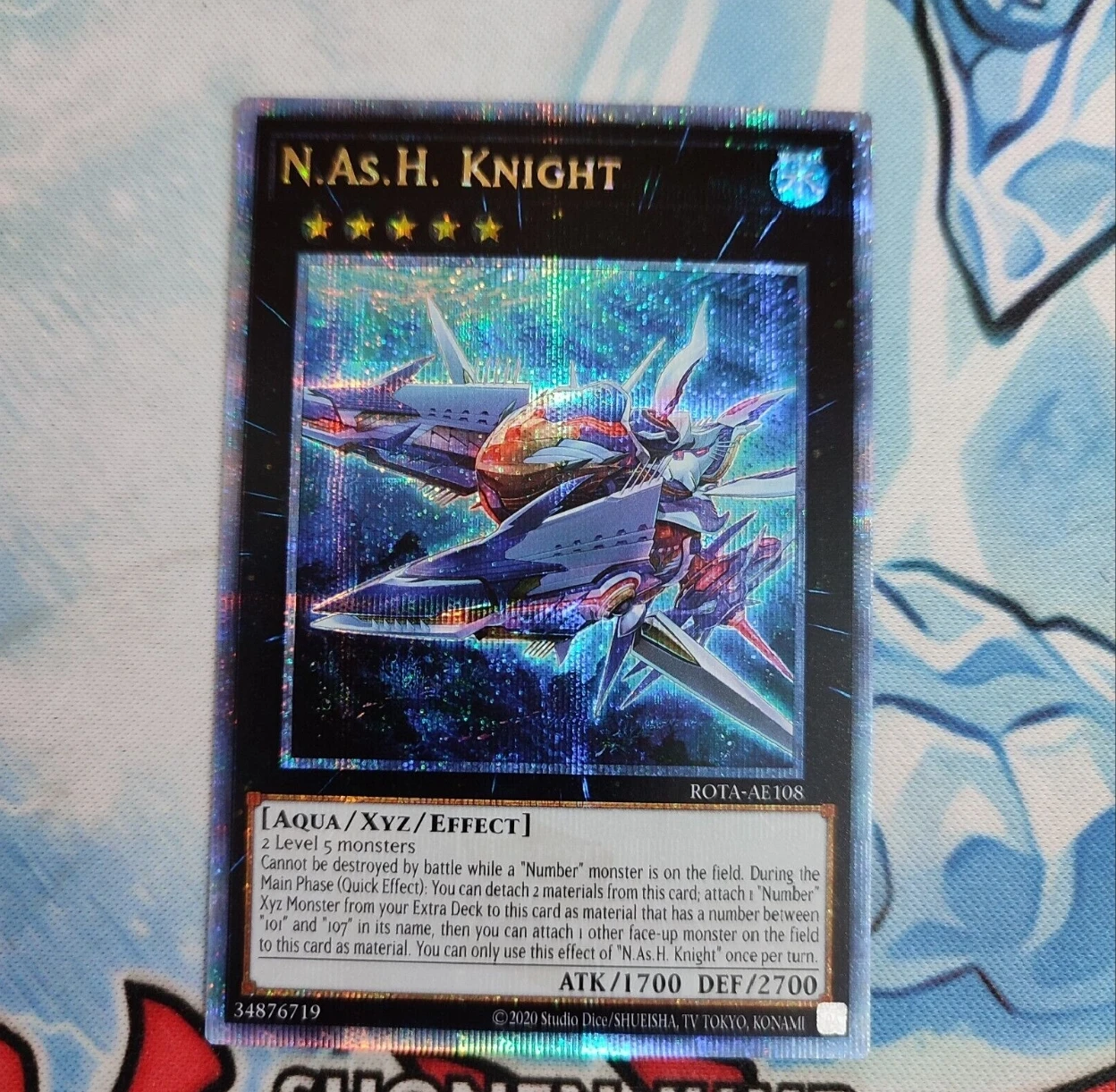 

Yugioh KONAMI Duel Monsters ROTA-AE108 N.As.H. Knight 25th Quarter Century Secret Rare Asian English Collection Mint Card