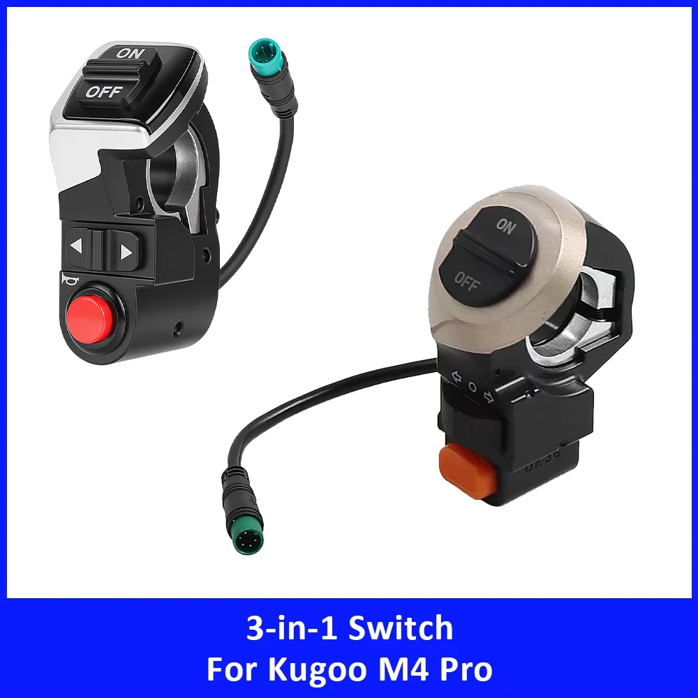 3in1 Light Horn Turn Switch Button for Kugoo M4 Pro Electric Scooter Accessories Head Light Turn Signal Light Switch Replacement