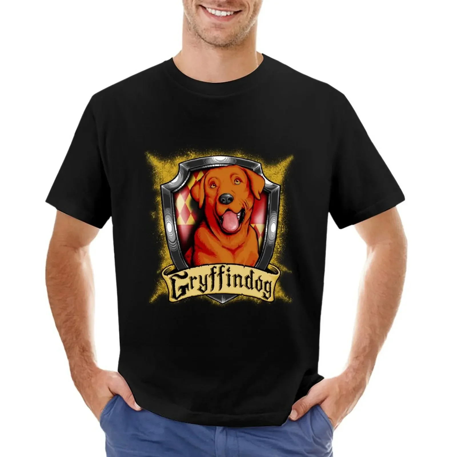 Hairy Pupper Doghouses - Gryffindog T-shirt tees korean fashion Aesthetic clothing anime Men's t-shirt