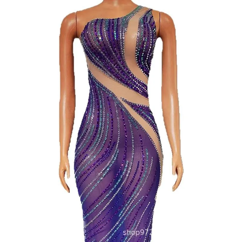 

Темпераментное сексуальное платье на одно плечо с искусственным мясом, модель для взрослых, подиум, модное коктейльное вечернее платье, платья для выпускного вечера для подростков