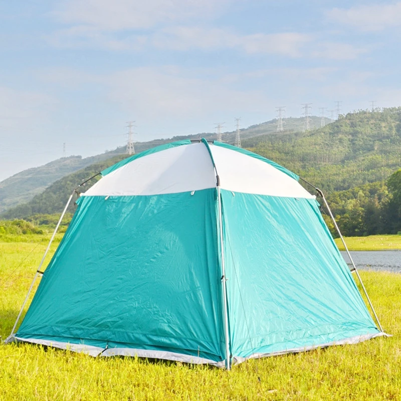 Innere & Äußere Zelt Integrierte Markise mit Abdeckung Tragbare Hand-gebaut Pergola Outdoor Camping Familie Tourist Oxford Silber Beschichtet