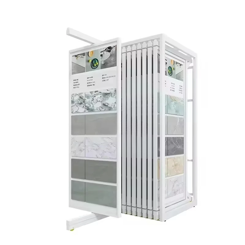 &c Custom Size Factory High Quality Metal Material Long Time Usage Pull Out Rotating Flooring Tile Marble Granite Display Rack