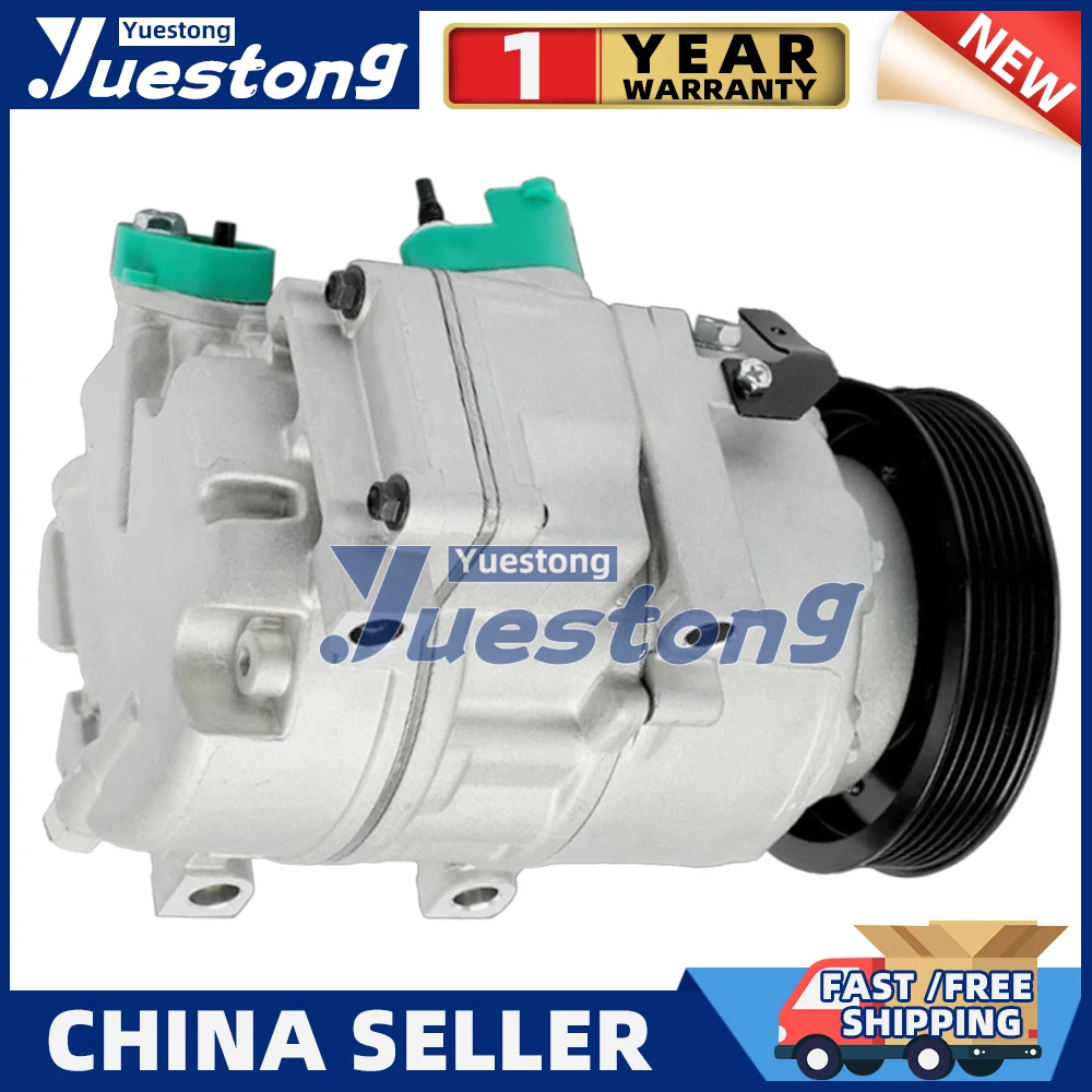 A/C Compressor with 6-Groove for Kia Sorento 2011-2015 Hyundai Santa Fe 13-18 977011U600 977011U600RU 977011U650 977011U650RU