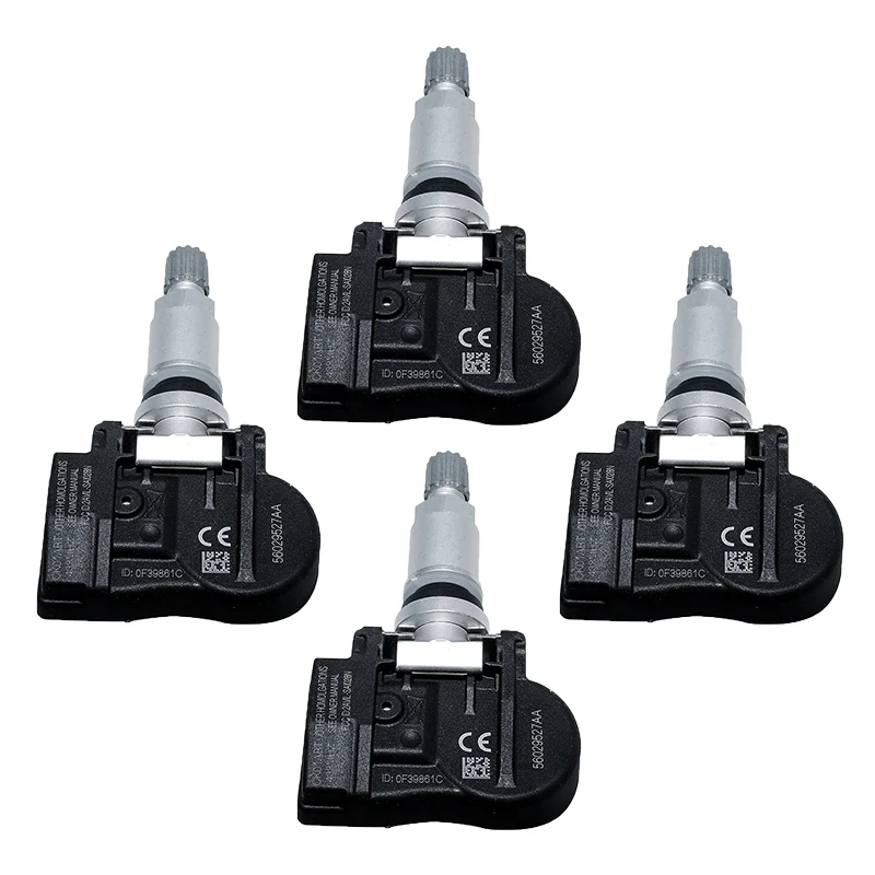 4PCS Tire Pressure Monitoring System Sensor 68001698AA 433Mhz For Jeep Grand Cherokee(WK) Wrangler(JK) Commander 56029527AA TPMS