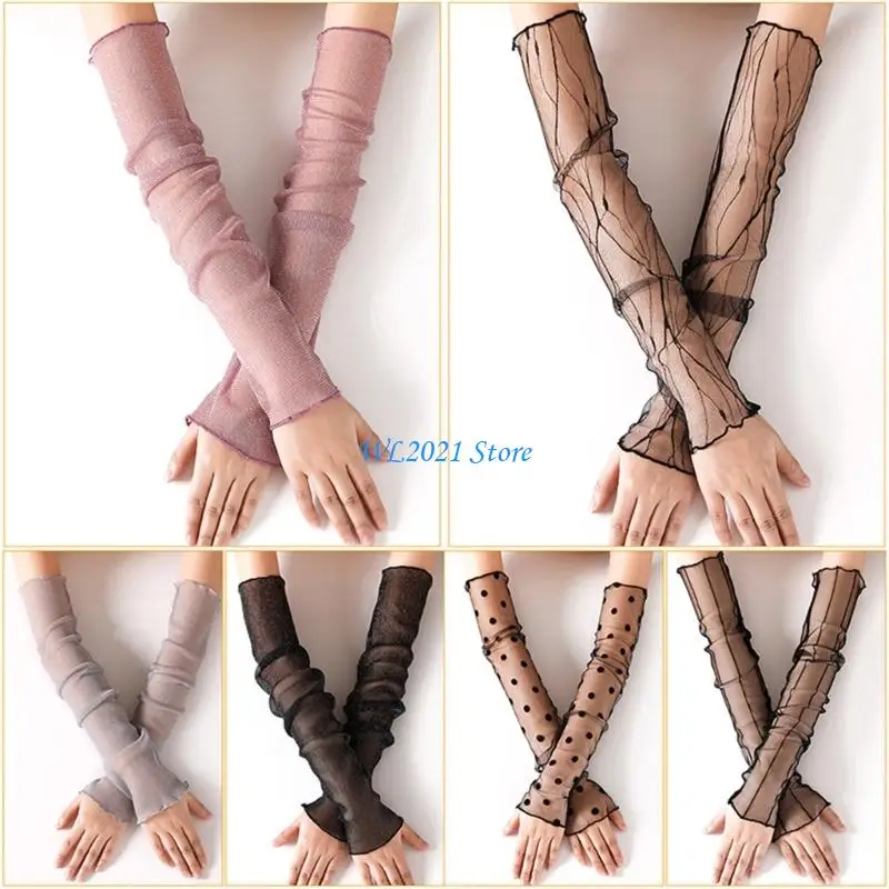 

G5GC 2pcs Skin Arm Sleeves Outdoor Solid Color Ice Silk Loose Sleeves