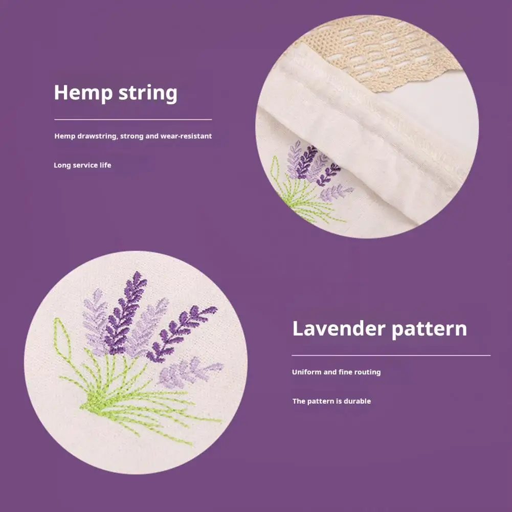 Storage Holder 12pcs Lavender Embroidered Drawstring Bags Wear Resistant Jewelry Storage Pouches Candy Gift Wrap for Small
