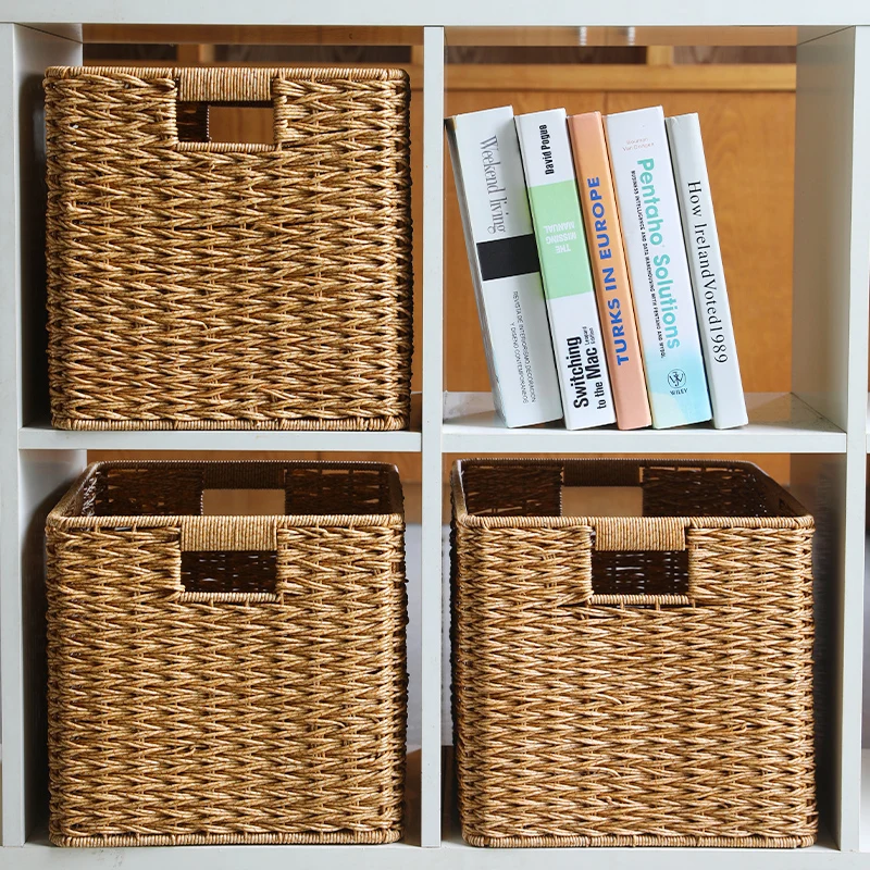 

Японская плетеная корзина-органайзер для хранения в гостиной, имитация ящика для мелочей