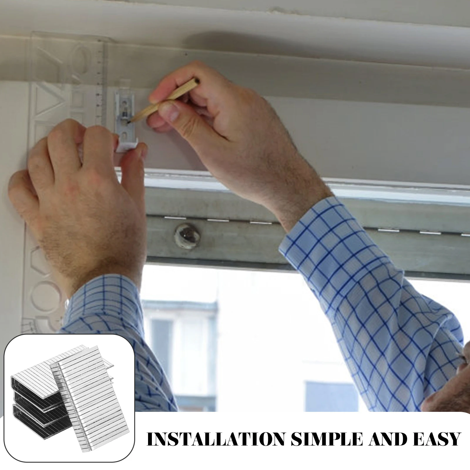 

80pcs Curtain Repair Nails Metal Shutter Staples Blinds Fixing Simple Installation Compatible Sizes Types Window Decor