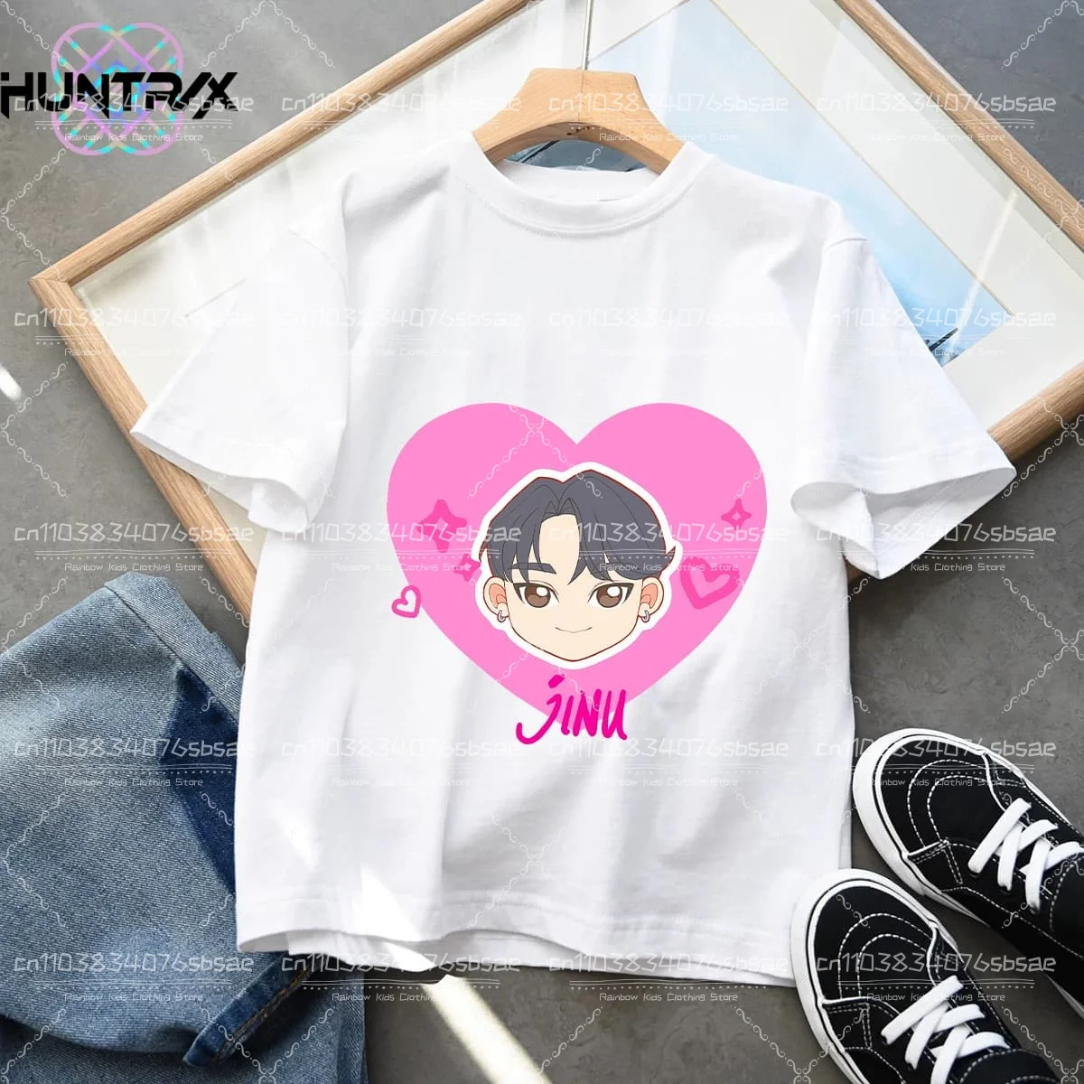 Одежда для маленьких девочек 2025 года, футболка с героями мультфильмов Kpop «Охотники на демонов», забавный подарок для фанатов, крутые детские футболки в стиле Харадзюку, летние топы