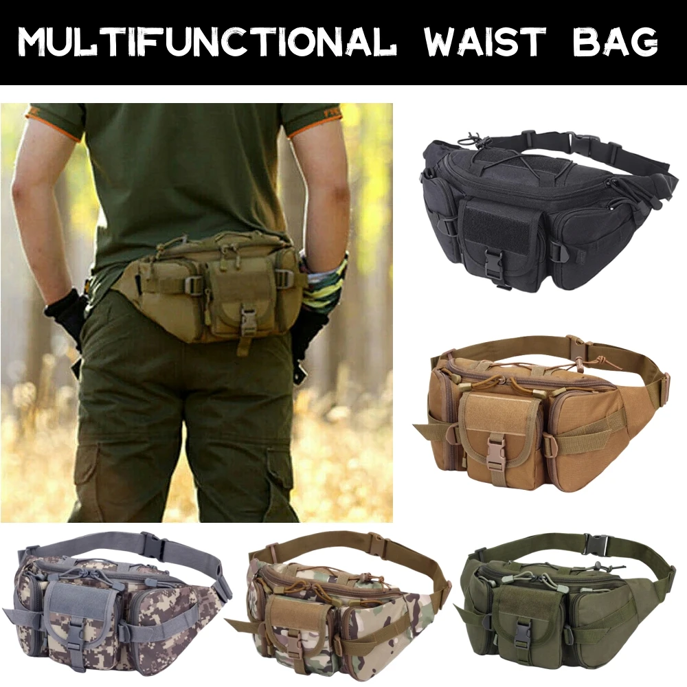 

Outdoor Sports Waterproof Waist Bag Camping Multifunctional Fishing Chest Bag For men Camouflage Military Tactical Rucksacks