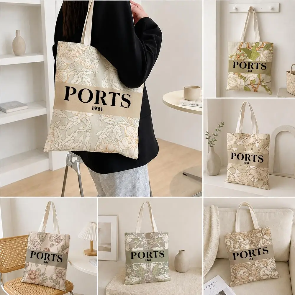 Designer Pattern Canvas Tote Bag fashion PORTS Storage Bags Fashion Streetwear Print Collectible Shoulder Bag Shopping